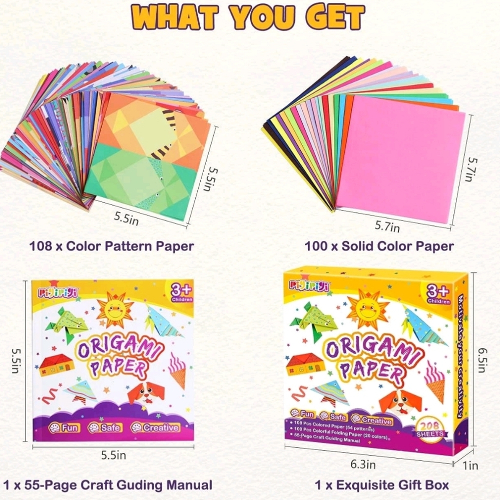 Rainbow Scratch Notebook, Scratch Paper and Origami Paper Set 3pcs BUNDLE -NEW - Picture 8 of 17
